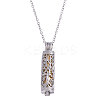 1Pc 304 Stainless Steel Tree of Life Hollow Column Pendant Pet Urn Ashes Necklaces NJEW-CA0001-28GP-1