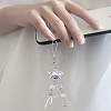 1Pc Star & Bowknot Acrylic & Glass & Alloy Cell Phone Strap Charm Hanging Keychain for Women AJEW-LP0004-58-3
