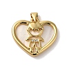 Brass Micro Pave Clear Cubic Zirconia Pendants KK-K345-05G-01-1