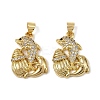 Brass Micro Pave Cubic Zirconia Pendants KK-I358-064G-01-1