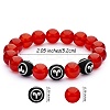 Natural Red Agate Round Beaded Stretch Bracelet BJEW-SW00077-08-7