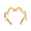 Ion Plating(IP) 304 Stainless Steel Wave Open Cuff Ring for Women RJEW-I085-13P-01-3