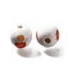 Valentine's Day Element Printed Wood Beads WOOD-R002-01-09-2
