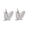 Rack Plating Eco-Friendly Brass Micro Pave Cubic Zirconia Pendants KK-F844-06P-2