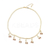 Brass Micro Pave Cubic Zirconia Choker Necklaces NJEW-H308-03G-4