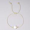 Adjustable Rainbow Dyed Shell Cross Braided Bead Bracelets for Women DZ6787-7-1