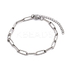 Tarnish Resistant 304 Stainless Steel Paperclip Chain Bracelet for Men Women BJEW-E031-03P-06-4