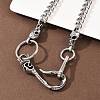 304 Stainless Steel Cuban Link Chain Skull Pants Chains with S-Hooks AJEW-D001-01A-ASP-3