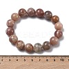 Natural Sunstone Round Beads Stretch Bracelets for Women BJEW-Z158-03A-01-5