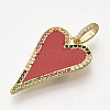 Golden Plated Brass Micro Pave Cubic Zirconia Pendants ZIRC-T012-45G-B-1