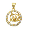 Brass Micro Pave Clear Cubic Zirconia Pendants KK-N241-LA823-8-NR-1