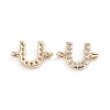 Brass Micro Pave Cubic Zirconia Letter Links LS-ZIRC-I042-16G-U-2