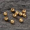 Round Real 18K Gold Plated 925 Sterling Silver Crimp Beads STER-K015-H153-3mm-G-2