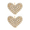 Rack Plating Heart Brass Stud Earrings EJEW-N055-41G-RS-1