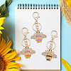  3Pcs 3 Colors Enamel Bumble Bee Keychains KEYC-NB0001-54-5