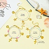 Starfish & Shell & Cross Alloy Charm Bracelet BJEW-FS00016-4