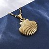 Shell Shape 304 Stainless Steel Pendant Necklaces NJEW-M096-20G-5