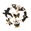 24Pcs 6 Styles Light Gold Alloy Enamel Pendants ENAM-FP0002-40-3