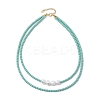 Plastic Imitation Pearl with Glass Necklace NJEW-JN04850-1