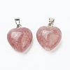 Natural Strawberry Quartz Pendants X-G-I311-A23-2