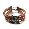 PU Leather Multi-strand Bracelet MAND-PW0001-40B-1