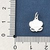 925 Sterling Silver Pave Clear Cubic Zirconia Smiling Face Cloud Flower Charms STER-A051-03S-3