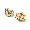 Brass Micro Pave Cubic Zirconia Beads KK-A259-20G-02-2