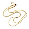 304 Stainless Steel Flat Snake Chain Double Chain Necklaces NJEW-Q039-01G-4