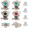 16 Sets 4 Colors Alloy Coin Screwback Rivets FIND-CP0002-65A-1
