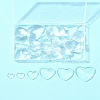 48Pcs 6 Styles Transparent Heart Glass Cabochons GGLA-FS0001-07-9
