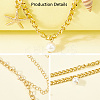 Bohemian Natural Shell & Plastic Imitation Pearl Tassel Chain Belts AJEW-CY0001-06B-5