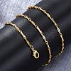 Brass Twisted Bar Link Chain Necklaces NJEW-D302-63G-4