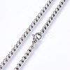 304 Stainless Steel Box Chain Necklaces NJEW-F227-09P-07-2