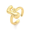 Brass Letter Open Cuff Rings for Women RJEW-G313-01F-G-1