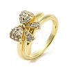 Rack Plating Brass Micro Pave Cubic Zirconia Finger Ring RJEW-C072-33C-G-1