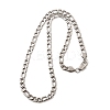 7MM 304 Stainless Steel Figaro Chain Necklaces for Women Men NJEW-B134-04B-P-4