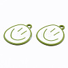 Spray Painted Alloy Pendants ENAM-S127-026B-RS-3