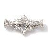Star Rack Plating Brass Micro Pave Clear Cubic Zirconia Fold Over Clasps KK-A225-07P-1