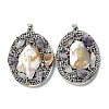 Baroque Natural Freshwater Shell Polymer Clay Rhinestone Big Pendants BSHE-P033-14A-2