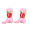 Boot Baking Paint Glass Enamel  Beads LAMP-C020-02B-2