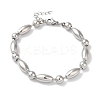 Non-Tarnish 304 Stainless Steel Round & Rice Beaded Bracelets for Women BJEW-B092-04P-1