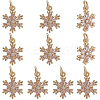 10Pcs Brass Micro Pave Clear Cubic Zirconia Snowflake Pendants KK-BBC0021-78-7