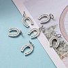 CZ Brass Micro Pave Cubic Zirconia Horse Shoe Charms ZIRC-L018-13P-6