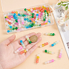 72Pcs 4 Colors Baking Paint Imitation Jade Glass Connector Charms PALLOY-GO00032-3