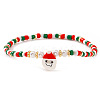Christmas Brass & Resin & Imitation Pearl Beaded Stretch Bracelets TY5833-2-1