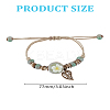 1Pc Adjustable Handmade Flat Round with Flower Porcelain Braided Bead Bracelets BJEW-LP0003-24-2