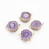 Natural Dyed Quartz Links connectors G-P399-A05-1