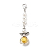 Acrylic Imitation Pearl Beaded Angel Pendant Decorations X1-HJEW-JM00741-2