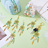 5Pcs Alloy & Synthetic Turquoise Pendant Decorations HJEW-GA00038-4