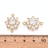 Brass Pave Clear Cubic Zirconia Connector Charms X-KK-N284-14G-3